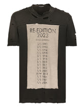 Cotton round-neck T-shirt with Re-Edition patch - | Dolce & Gabbana