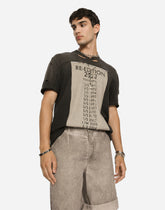Cotton round-neck T-shirt with Re-Edition patch - | Dolce & Gabbana