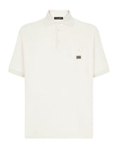 Terrycloth polo-shirt with logo tag - | Dolce & Gabbana