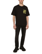 COTTON T-SHIRT WITH DG LOGO PRINT - | Dolce & Gabbana