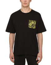 COTTON T-SHIRT WITH DG LOGO PRINT - | Dolce & Gabbana