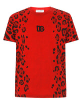 COTTON T-SHIRT WITH LEOPARD PRINT - | Dolce & Gabbana