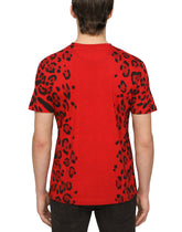 COTTON T-SHIRT WITH LEOPARD PRINT - | Dolce & Gabbana