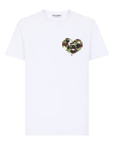 COTTON T-SHIRT WITH CAMOUFLAGE PRINT HEART - | Dolce & Gabbana