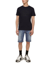 COTTON T-SHIRT WITH DG LOGO PRINT - | Dolce & Gabbana