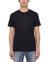 COTTON T-SHIRT WITH DG LOGO PRINT - | Dolce & Gabbana
