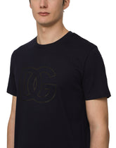 COTTON T-SHIRT WITH DG LOGO PRINT - | Dolce & Gabbana