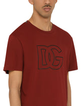 COTTON T-SHIRT WITH DG LOGO PRINT - | Dolce & Gabbana