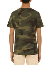 COTTON T-SHIRT WITH CAMOUFLAGE PRINT AND LOGO - | Dolce & Gabbana