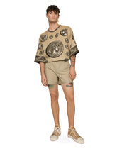 Coin print linen and cotton T-shirt - | Dolce & Gabbana