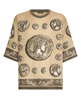 Coin print linen and cotton T-shirt - | Dolce & Gabbana