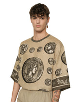 Coin print linen and cotton T-shirt - | Dolce & Gabbana