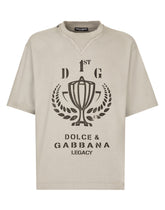 Cotton T-shirt with logo print - | Dolce & Gabbana