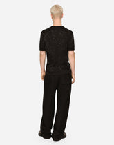 Cotton interlock T-shirt with embroidery - | Dolce & Gabbana