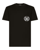 Cotton T-shirt with DG Milano logo embroidery - | Dolce & Gabbana