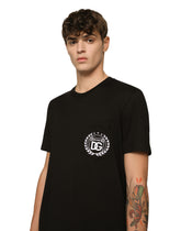 Cotton T-shirt with DG Milano logo embroidery - | Dolce & Gabbana