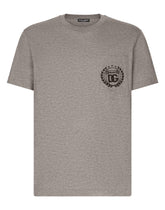 Cotton T-shirt with DG Milano logo embroidery - | Dolce & Gabbana