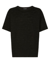 Cotton T-shirt with flocked Dolce&Gabbana logo - | Dolce & Gabbana