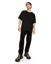 Cotton T-shirt with flocked Dolce&Gabbana logo - | Dolce & Gabbana