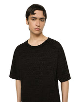 Cotton T-shirt with flocked Dolce&Gabbana logo - | Dolce & Gabbana