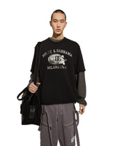 Cotton T-shirt with logo print - | Dolce & Gabbana