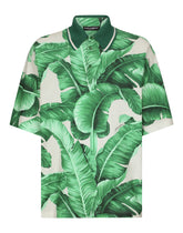Oversize polo-shirt with banana tree print - | Dolce & Gabbana