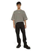 Striped short-sleeved T-shirt with logo - | Dolce & Gabbana