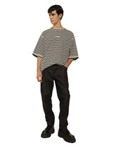 Striped short-sleeved T-shirt with logo - | Dolce & Gabbana