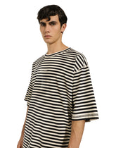 Striped short-sleeved T-shirt with logo - | Dolce & Gabbana