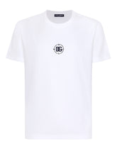 Short-sleeved cotton T-shirt with Marina print - | Dolce & Gabbana