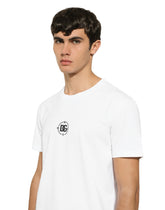 Short-sleeved cotton T-shirt with Marina print - | Dolce & Gabbana