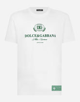 Cotton T-shirt with logo print - | Dolce & Gabbana