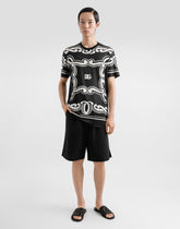 Silk T-shirt with bandanna print - | Dolce & Gabbana