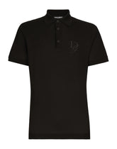 Jersey polo-shirt with DG embroidery - | Dolce & Gabbana