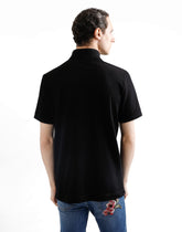 Cotton polo-shirt with floral patch - | Dolce & Gabbana