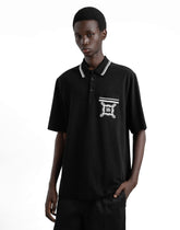 Cotton polo-shirt with bandanna-print details - | Dolce & Gabbana
