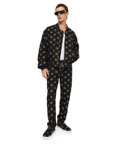 Stretch cotton jacquard jacket with DG Monogram design - | Dolce & Gabbana