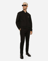 Technical piqué jacket with branded tag - | Dolce & Gabbana