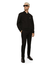 Technical piqué jacket with branded tag - | Dolce & Gabbana