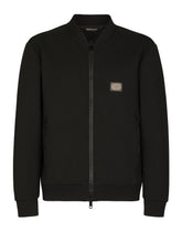 Technical piqué jacket with branded tag - | Dolce & Gabbana