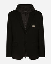 Hooded jersey jacket and nylon vest - | Dolce & Gabbana