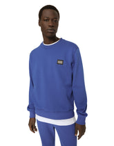 Jersey sweatshirt with branded tag - | Dolce & Gabbana