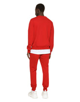 Jersey sweatshirt with branded tag - | Dolce & Gabbana