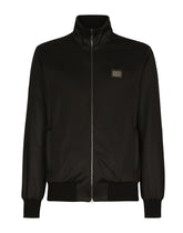 Technical jersey sweatshirt with branded tag - | Dolce & Gabbana