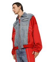 Washed denim and technical jersey jacket - | Dolce & Gabbana