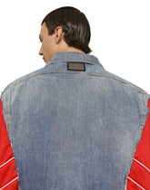 Washed denim and technical jersey jacket - | Dolce & Gabbana