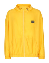 Nylon jacket with hood and branded tag - | Dolce & Gabbana