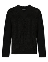 Embroidered tulle and jersey sweatshirt - | Dolce & Gabbana