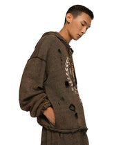 Washed jersey hoodie with print - | Dolce & Gabbana