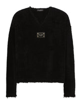 Terrycloth sweatshirt with logo tag - | Dolce & Gabbana